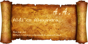 Alács Alexandra névjegykártya
